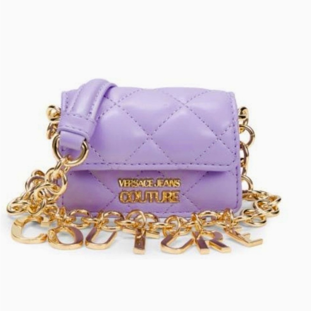 Versace Jeans Couture Lilac Mini Bag with Gold COUTURE Charm Accents